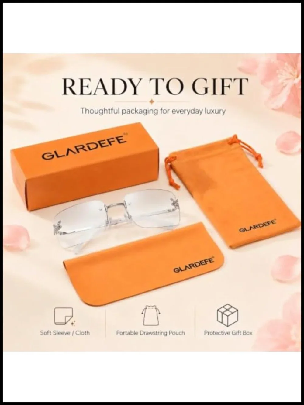 Rimless Square Sunglasses – Trendy Y2K Retro Shades with UV Protection